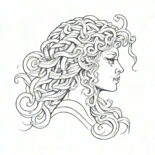 Medusa Head Profile With Moons