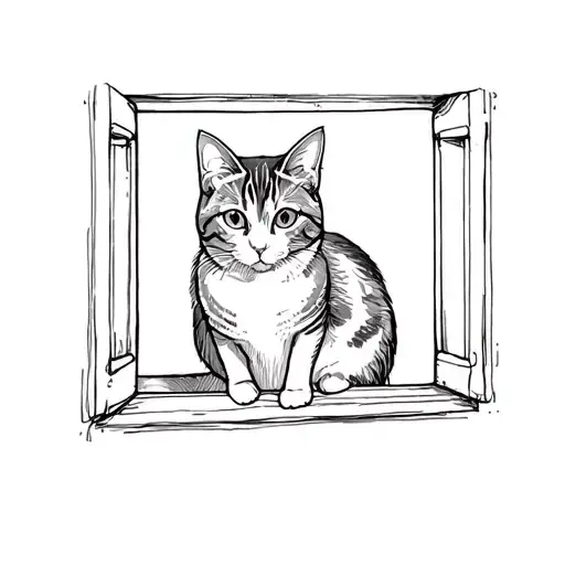 A Cat Looking Out Of A Window