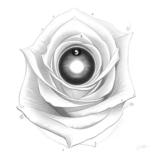 Eye Of Horus And A Rose