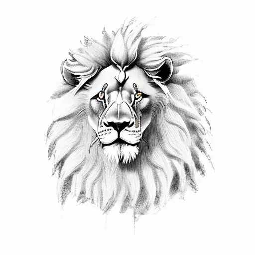 Lion With Lamb In The Lions Mane