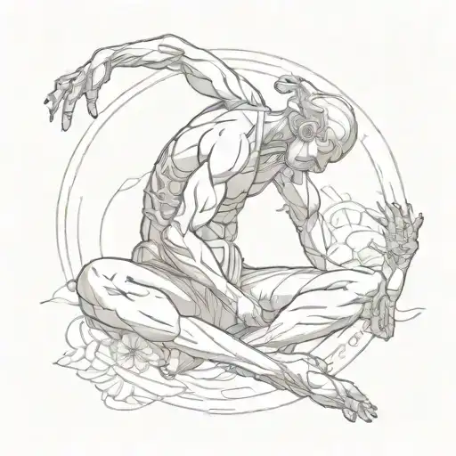 A Calming Yoga Pose With A Scorpion Crawling Up The Person's Leg