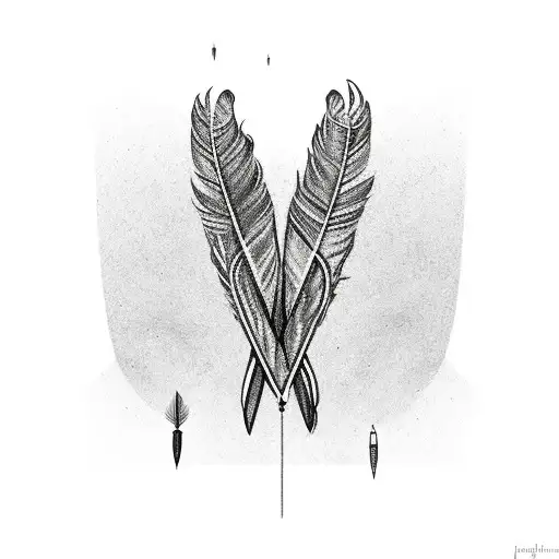 Wing With Tribal Feather