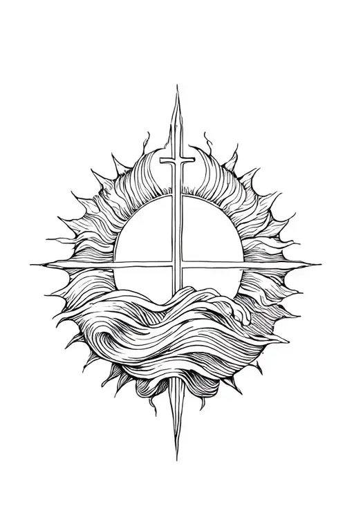 Fine Line Waves Sun Cross