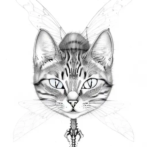 Cat Skeleton With Fairy Wings