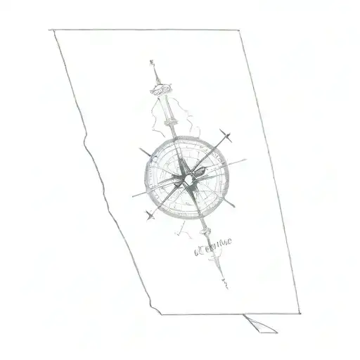 A Compass Surrounded Travel Landmarks Representing The Client's