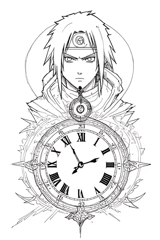 Itachi Uchiha With Clock And Illusion