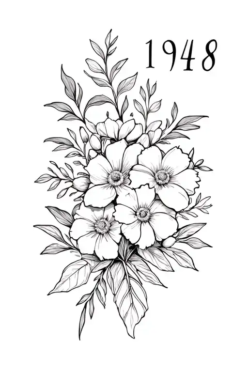 Birthday Flowers With Birth Year 1948