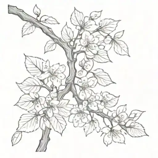 Cherry Tree Branch Measuring 15 Centimeters