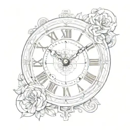 A Minimalist Clock With Intricate Details Symbolizing The Importance Of Time And Focus