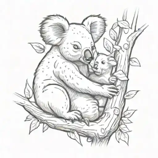 A Koala And Squirrel Playing Together In A Sunlit Forest