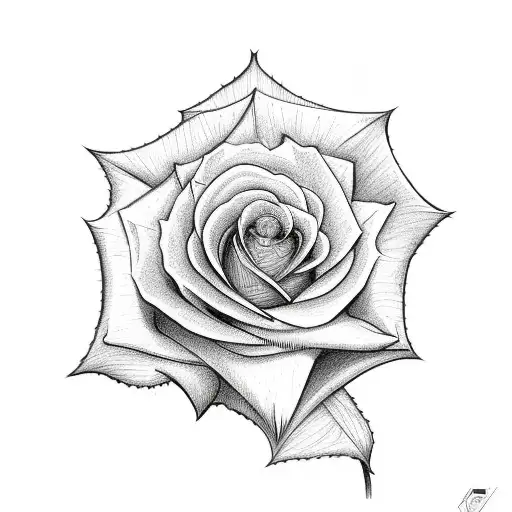 Cross And Small Rose And Spider