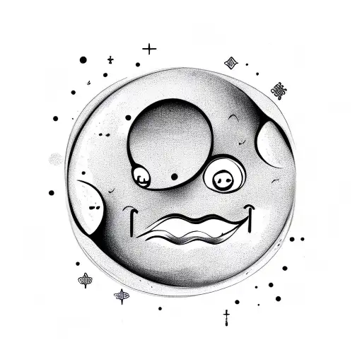 Half Moon With Smiling Face