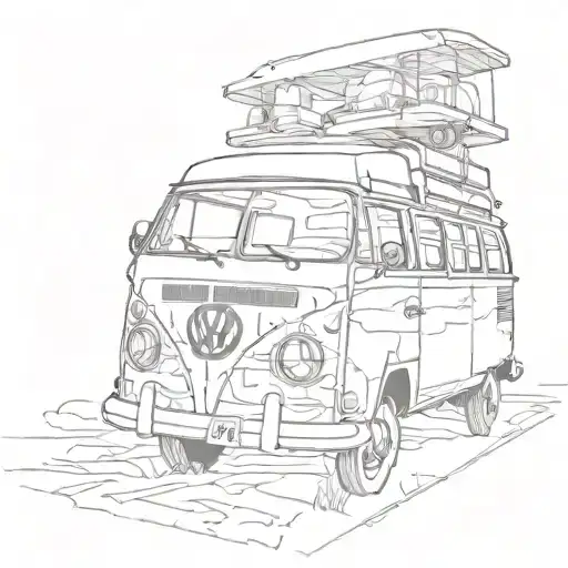 Vw 1966 Campervan Black And White