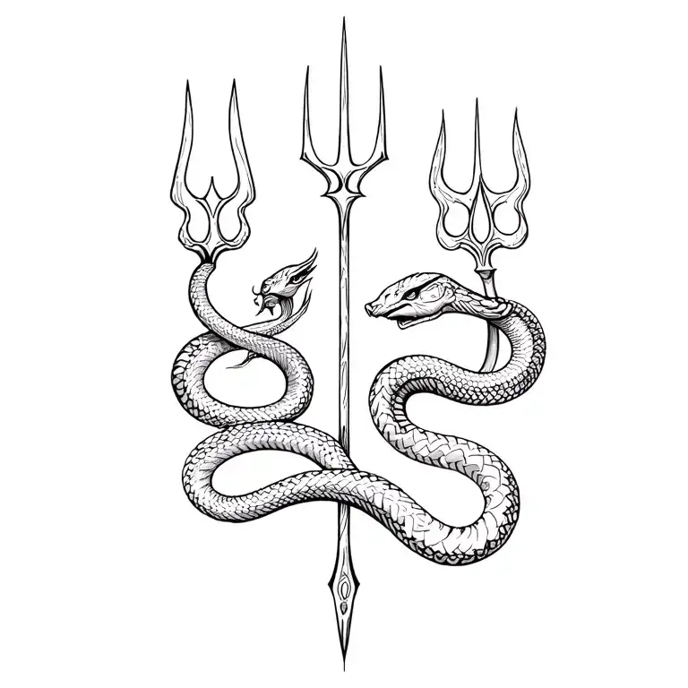 Hindu Trident And Snake