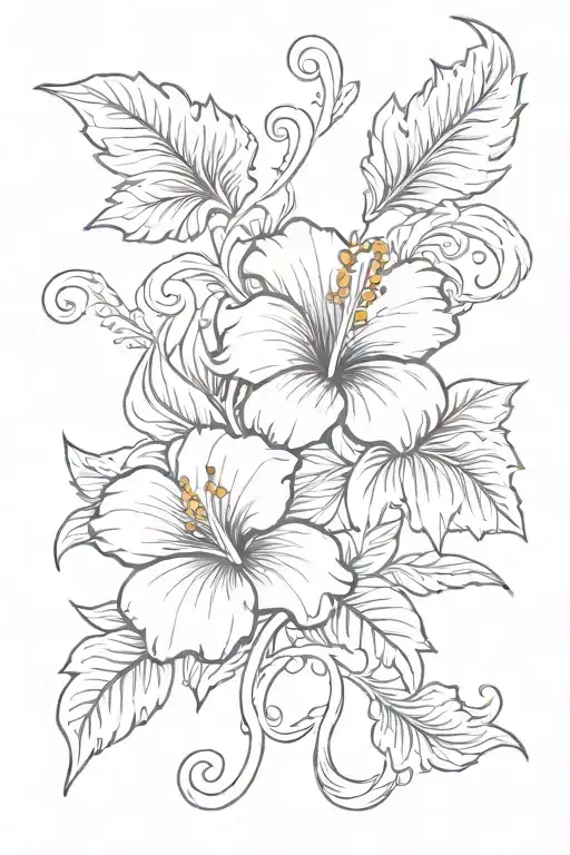 The Word Forever In Old English Font With Hibiscu's