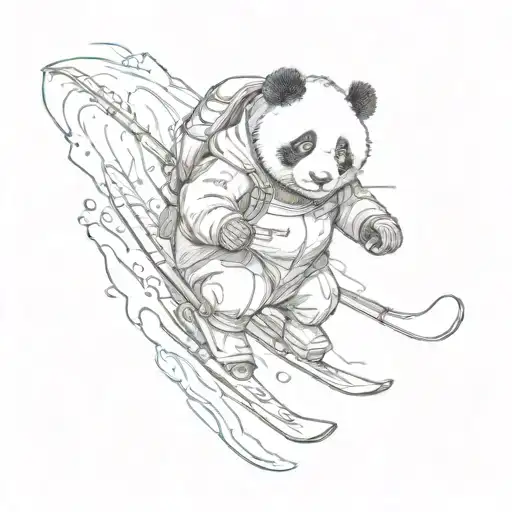 A Panda Skiing