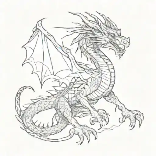 Sketch Style Tattoo Dragon