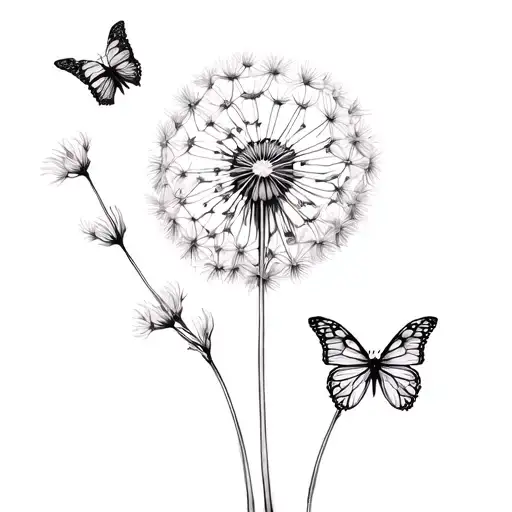 Dandelion And Butterfly