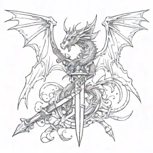 Sword And Wings And Dragon