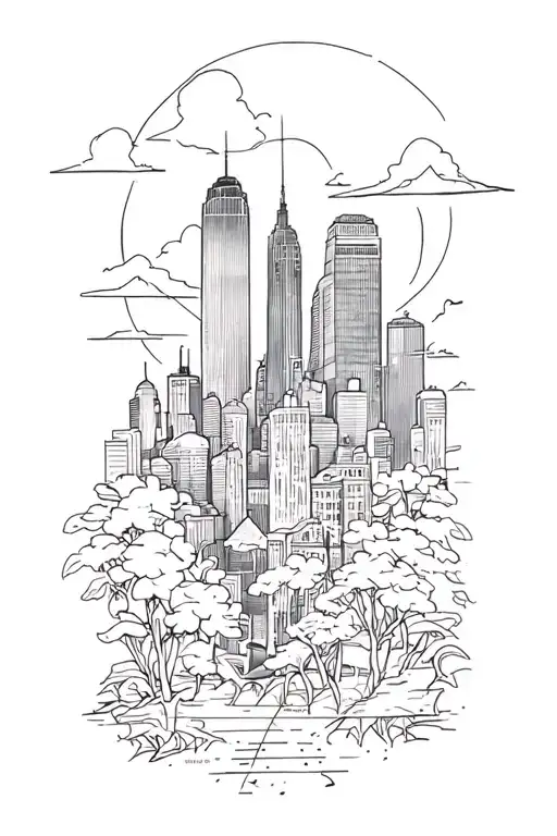 Half City Half Nature Contrast