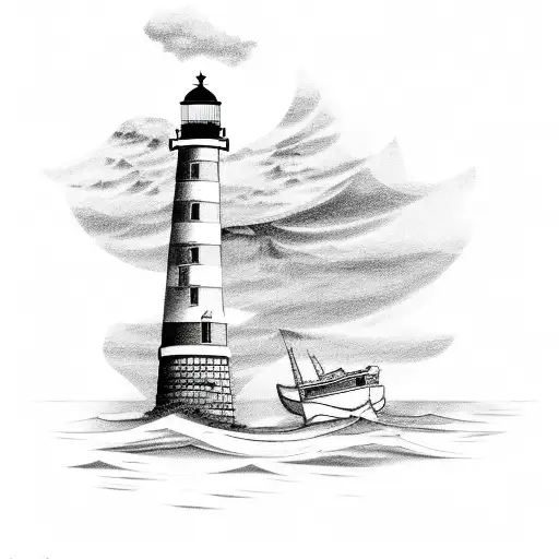 Lighthouse With Boat