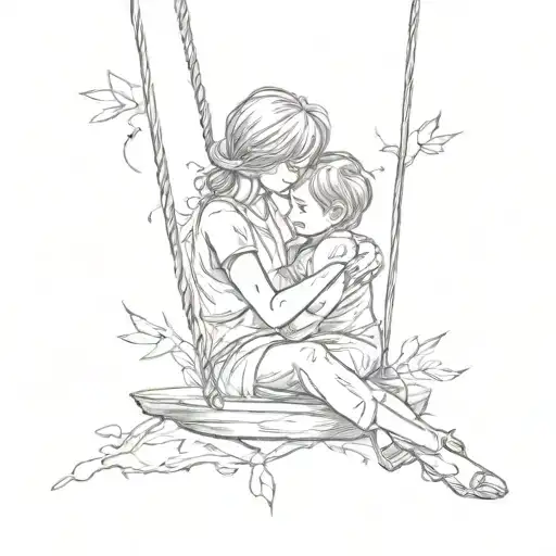 Off Swing Child Hug Mom