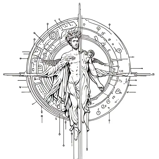 Zeus And Apollo Symbol Integrated Circuitry