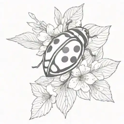 Ladybug On A Cherry Blossom