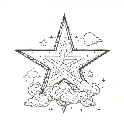 Star With Small Clouds Forming The Shape