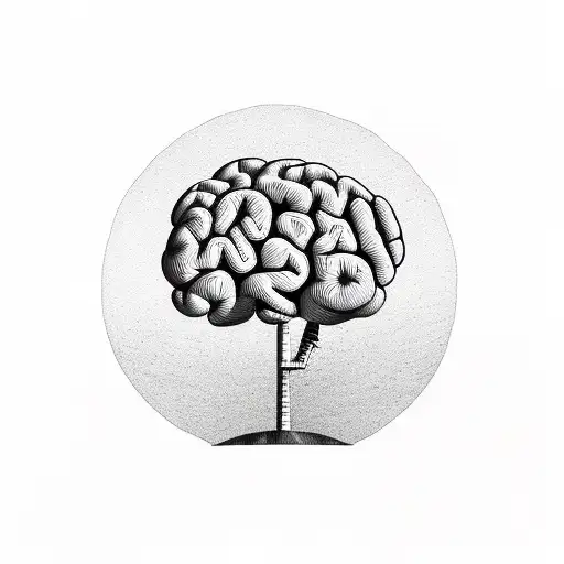 Brain With Palm Trees And Sunset