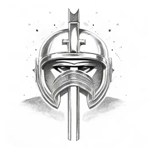 Spartan Helmet With Crossed Swords