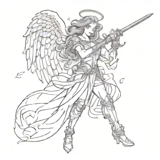 An Angel Holding A Sword