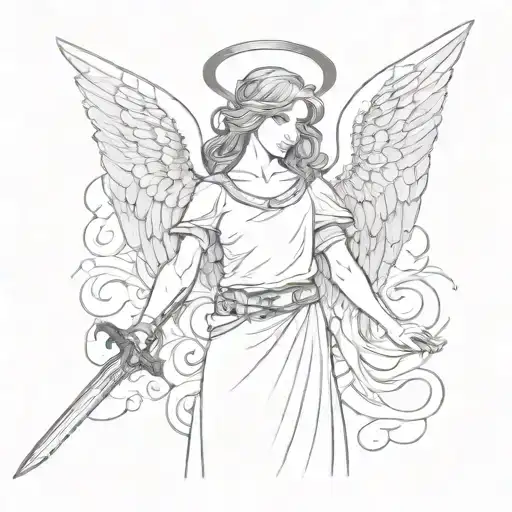 An Angel Holding A Sword