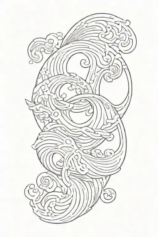 Simple Wave Symbol In A Circle Shape