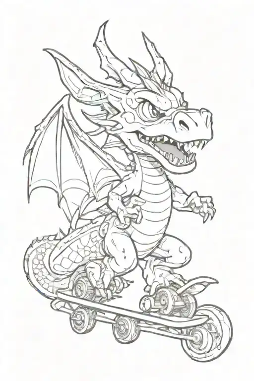 Dragon Style Pokemon With Skateboarding