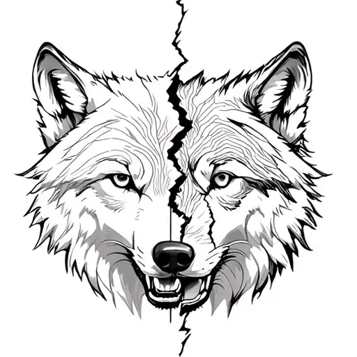 Wolf Split In Two