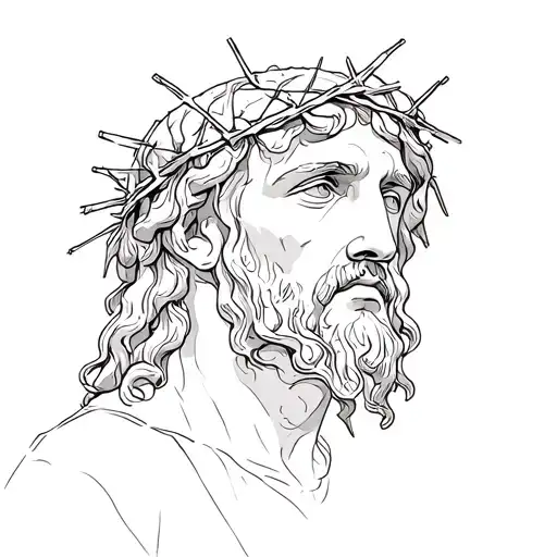 Jesus Wearing A Crown Of Thorns