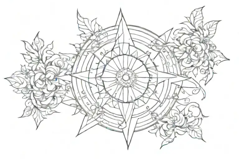 Saturn Moon Vines Star Mandala Design Inspired