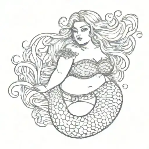 Mermaid Bbw Chubby Face Full Body 70S Hair