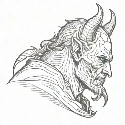 Devil Sideprofil Dark Art