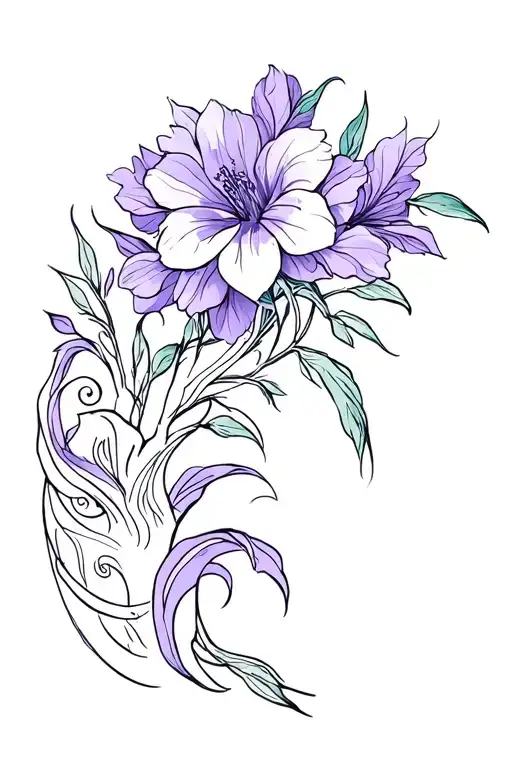 Violet Flower With Leo Zodiac Sign