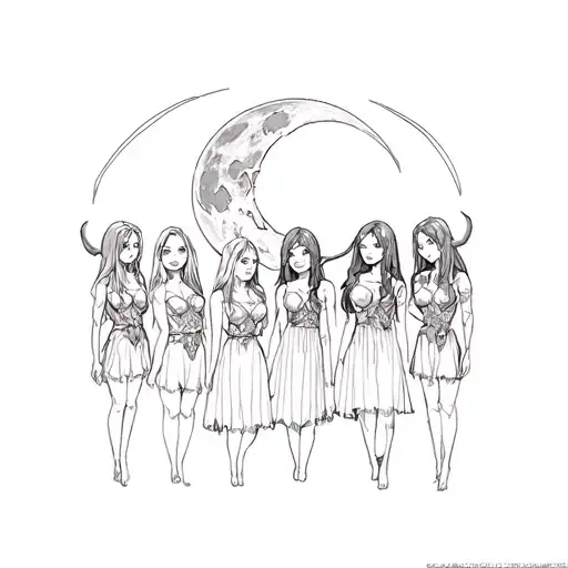 6 Girls Together Make The One Person I Want Dark Satan Moon