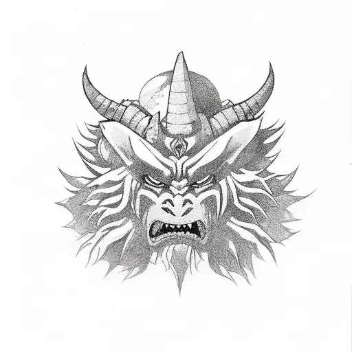 Oni Mask Girl Horny Black Work