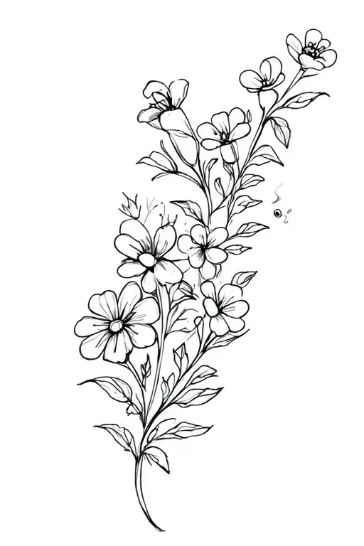 Line Of Small Flowers