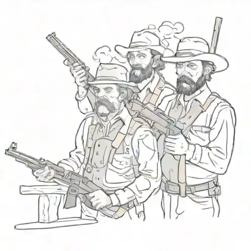 Hatfield And Mccoys Family With Guns And Smoke In Background Family Pride