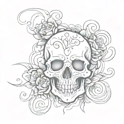 Hatfield And Family Pride Cursive Lettering Sketch With Smoke Skull