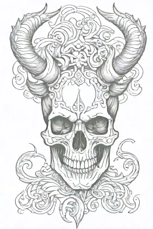 A Skull With Horns