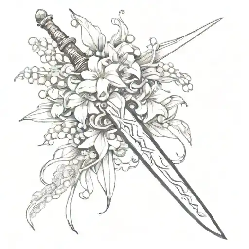 A Sword Entwined With Lilies Of The Valley And Shadows