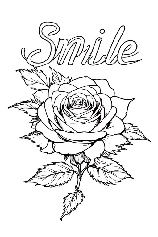 A Rose And Around The Words Smile