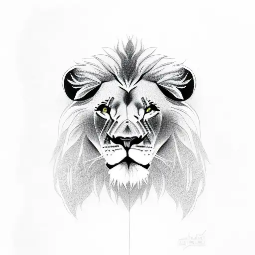 Classic Lion Tattoo Simple Full Body Black And Grey